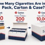 how many cigarettes in pack, carton, and case