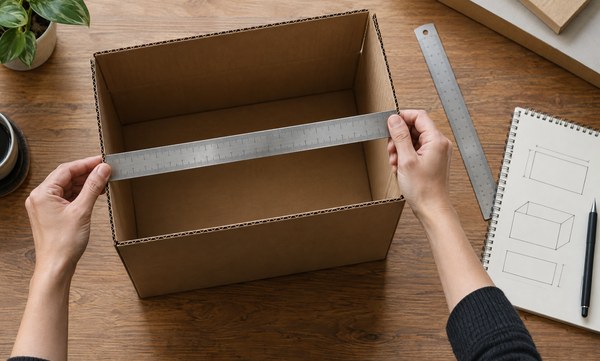 how to measure length x width x height of a box